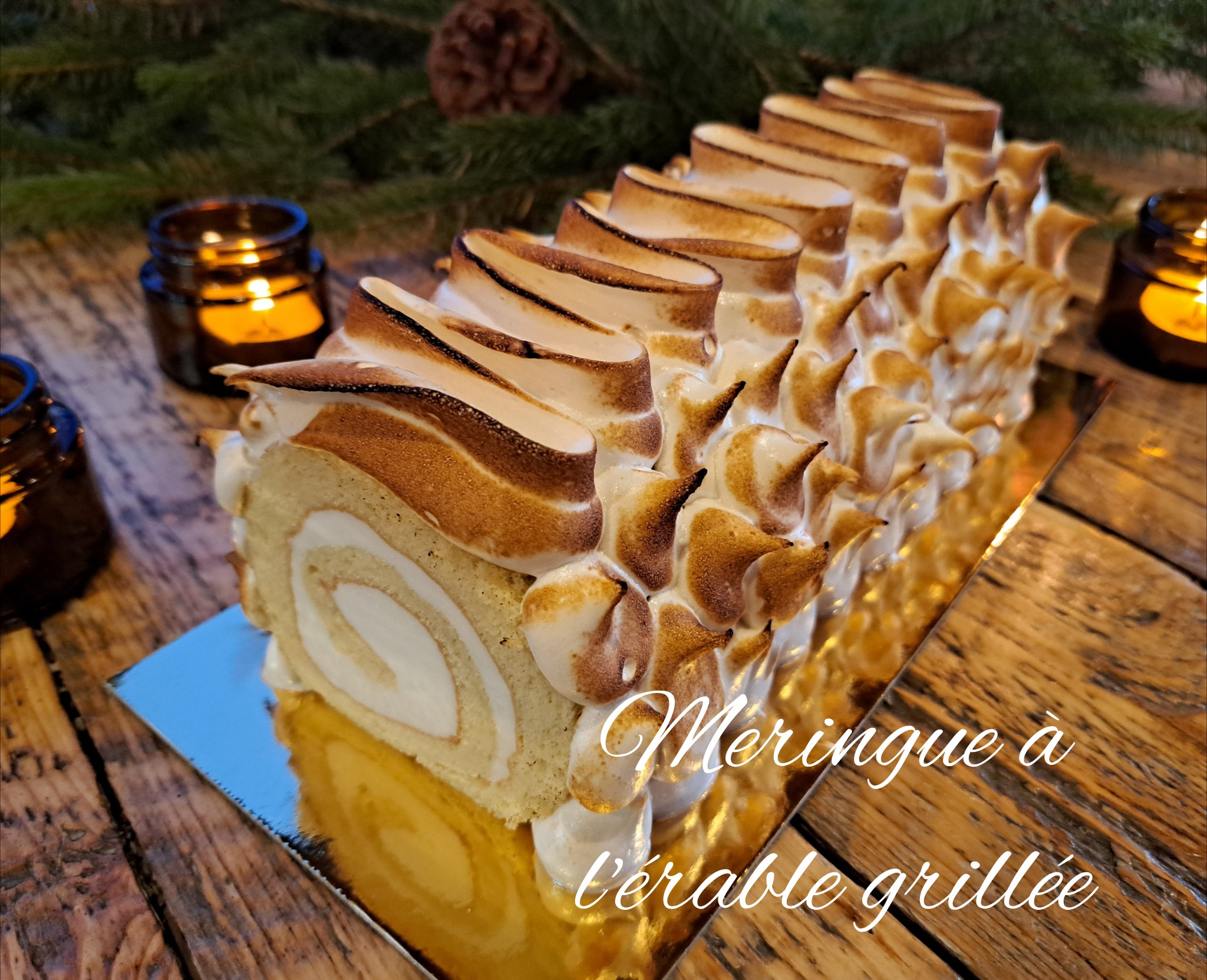 Bûche Meringue à l’érable grillée