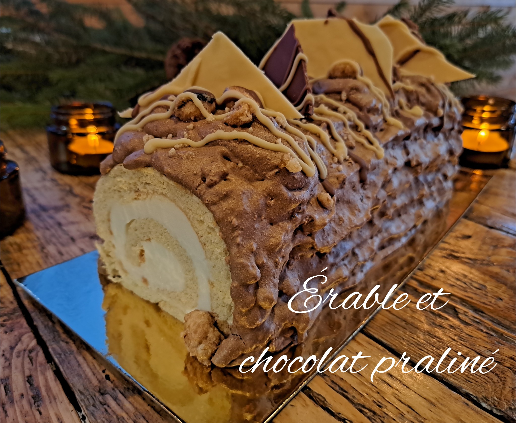 Bûche Érable et chocolat praliné